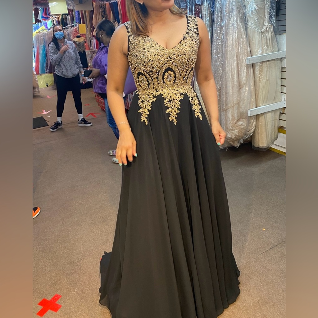 Gold & Black Dress